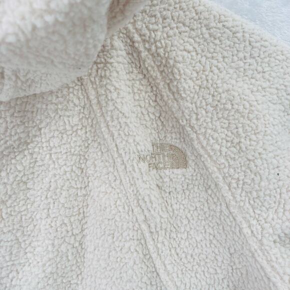 The North Face Fleece Hoodie Womens Medium Beige Sherpa Sweatshirt - Picture 9 of 11